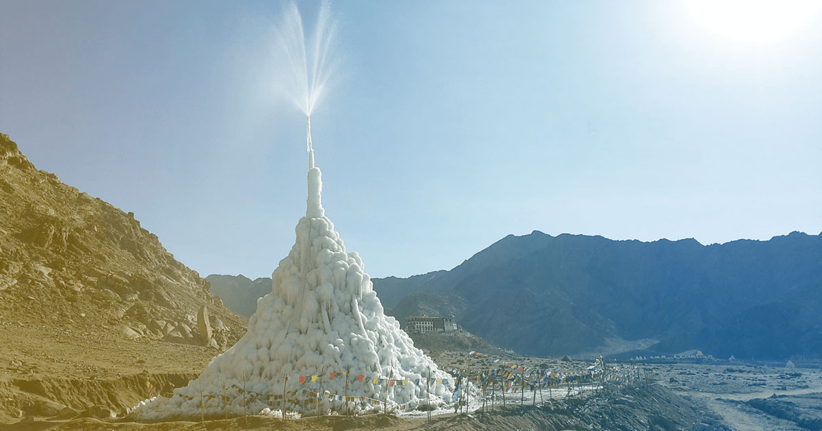 An ice stupa